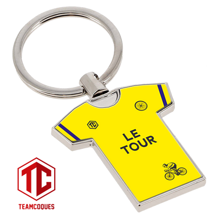 Porte-clés métal maillot vélo cyclisme MAILLOT JAUNE Tour de France - TEAMCOQUES