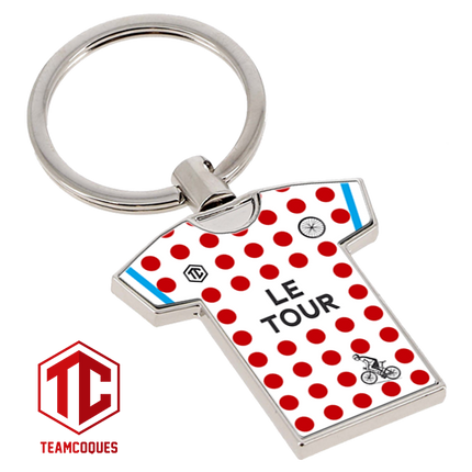 Porte-clés métal maillot vélo cyclisme MAILLOT À POIS Tour de France - TEAMCOQUES