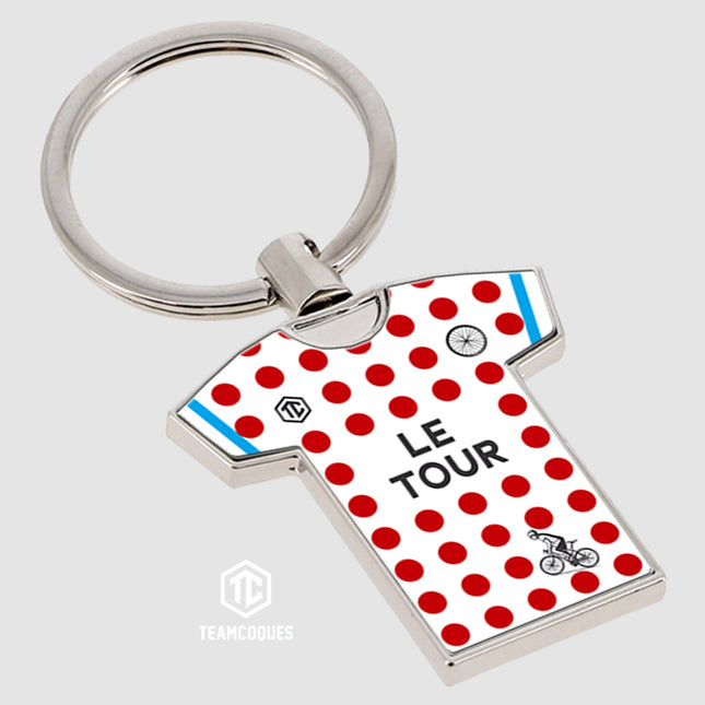 Porte-clés métal maillot vélo cyclisme MAILLOT À POIS Tour de France - TEAMCOQUES