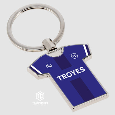 Porte-clés métal maillot foot TROYES ESTAC n°1 - TEAMCOQUES