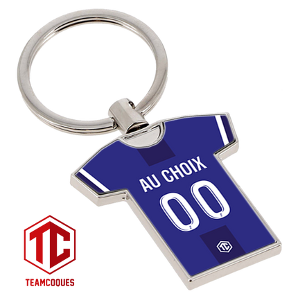 Porte-clés métal maillot foot TROYES ESTAC n°2 personnalisable - TEAMCOQUES