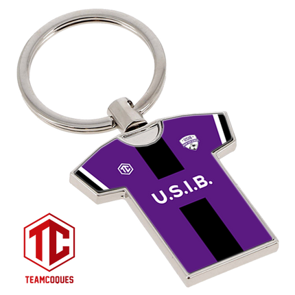 Porte-clés métal maillot foot amateur USIB VAUX SUR BLAISE personnalisable - TEAMCOQUES