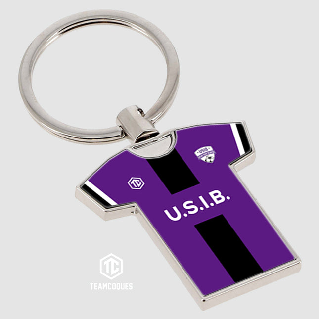 Porte-clés métal maillot foot amateur USIB VAUX SUR BLAISE personnalisable - TEAMCOQUES