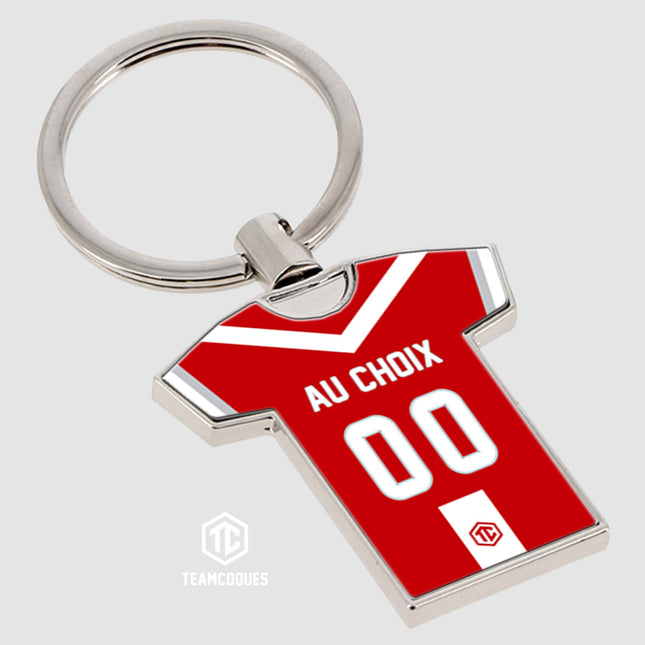 Porte-clés métal maillot foot VALENCIENNES n°2 personnalisable - TEAMCOQUES