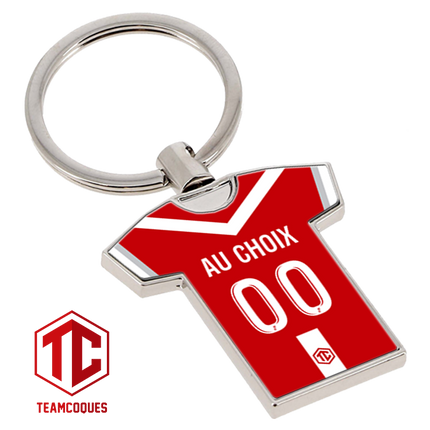 Porte-clés métal maillot foot VALENCIENNES n°2 personnalisable - TEAMCOQUES