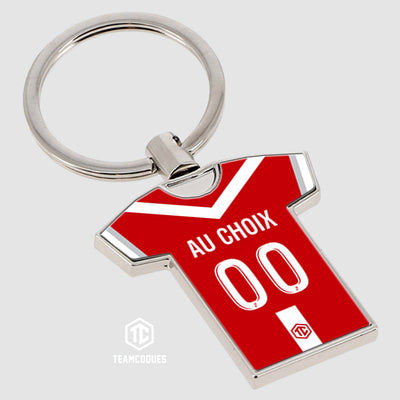 Porte-clés métal maillot foot VALENCIENNES n°2 personnalisable - TEAMCOQUES