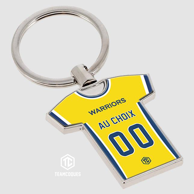 Porte-clés métal maillot basket NBA GOLDEN STATE WARRIORS personnalisable - TEAMCOQUES