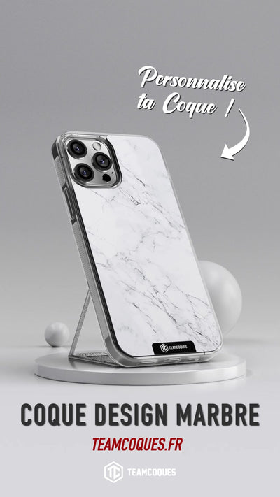 Vidéo Coque design MARBRE 01 BLANC - TEAMCOQUES