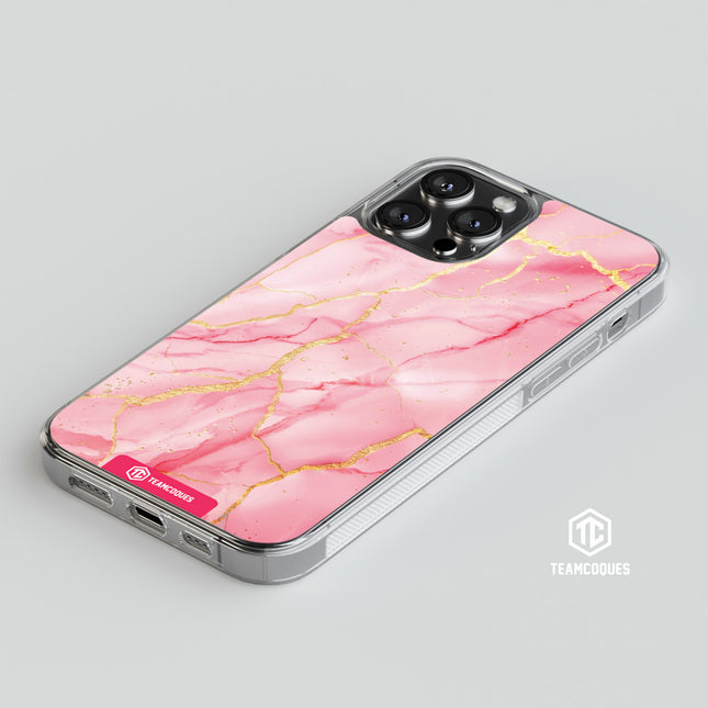 Coque design MARBRE 06 ROSE 2 - TEAMCOQUES