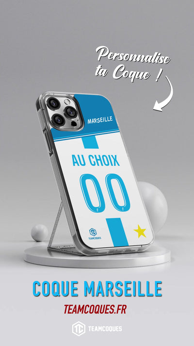 Vidéo Coque foot MARSEILLE OM Domicile personnalisable - TEAMCOQUES