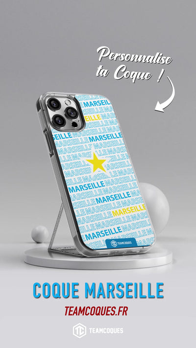 Vidéo Coque foot MARSEILLE OM texte oblique - TEAMCOQUES