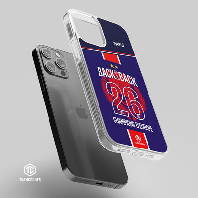 Coque foot PARIS SG COLLECTOR 2026 - CHAMPIONS D'EUROPE - MAILLOT 2 ÉTOILES - CHAMPIONS LEAGUE BACK TO BACK BACK2BACK - TEAMCOQUES