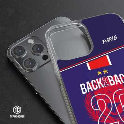 Coque foot PARIS SG COLLECTOR 2026 - CHAMPIONS D'EUROPE - MAILLOT 2 ÉTOILES - CHAMPIONS LEAGUE BACK TO BACK BACK2BACK - TEAMCOQUES