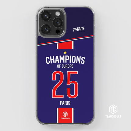 Coque foot PARIS SG COLLECTOR CHAMPIONS D'EUROPE CHAMPIONS LEAGUE 2025 - TEAMCOQUES
