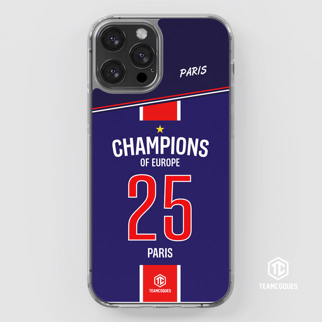 Coque foot PARIS SG COLLECTOR CHAMPIONS D'EUROPE CHAMPIONS LEAGUE 2025 - TEAMCOQUES