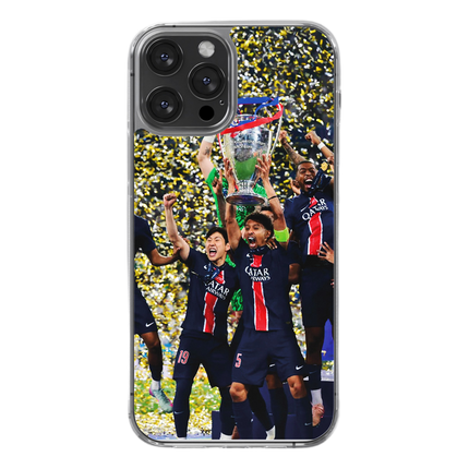 Coque foot PARIS SG COLLECTOR CHAMPIONS D'EUROPE CHAMPIONS LEAGUE 2025 CONFETTIS - TEAMCOQUES