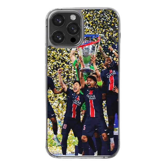 Coque foot PARIS SG COLLECTOR CHAMPIONS D'EUROPE CHAMPIONS LEAGUE 2025 CONFETTIS - TEAMCOQUES