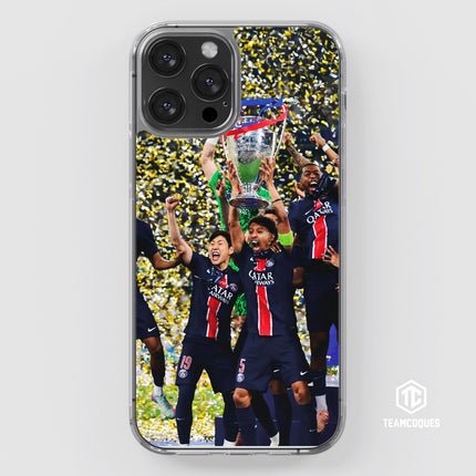 Coque foot PARIS SG PSG CHAMPIONS D'EUROPE 2025 MARQUINHOS TROPHEE CHAMPIONS LEAGUE 2 - TEAMCOQUES