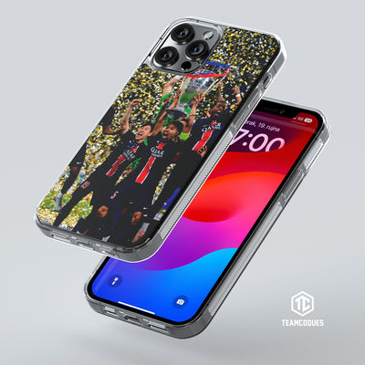 Coque foot PANAME PARIS CHAMPIONS D'EUROPE 2025 MARQUINHOS TROPHEE CHAMPIONS LEAGUE 2 - TEAMCOQUES