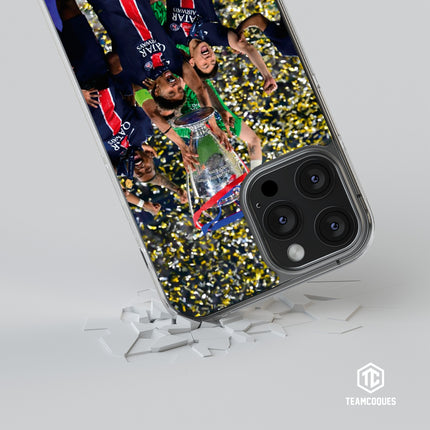 Coque foot PARIS SG PSG CHAMPIONS D'EUROPE 2025 MARQUINHOS TROPHEE CHAMPIONS LEAGUE 2 - TEAMCOQUES