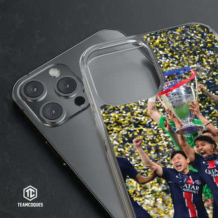 Coque foot PARIS SG PSG CHAMPIONS D'EUROPE 2025 MARQUINHOS TROPHEE CHAMPIONS LEAGUE 2 - TEAMCOQUES