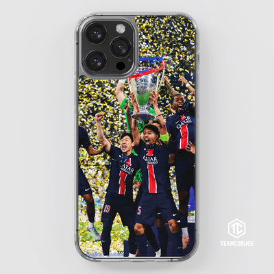 Coque foot PANAME PARIS CHAMPIONS D'EUROPE 2025 MARQUINHOS TROPHEE CHAMPIONS LEAGUE 2 - TEAMCOQUES