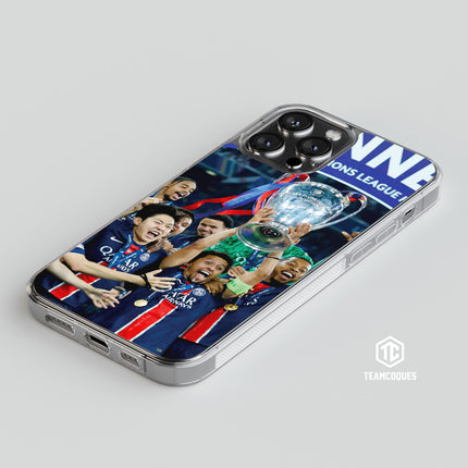 Coque foot PARIS SG PSG CHAMPIONS D'EUROPE 2025 MARQUINHOS TROPHEE CHAMPIONS LEAGUE - TEAMCOQUES