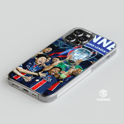 Coque foot PANAME PARIS CHAMPIONS D'EUROPE 2025 MARQUINHOS TROPHEE CHAMPIONS LEAGUE 1 - TEAMCOQUES