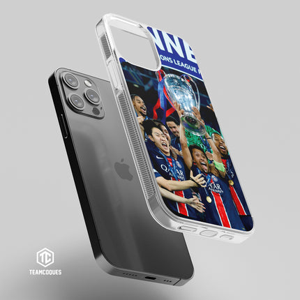 Coque foot PARIS SG PSG CHAMPIONS D'EUROPE 2025 MARQUINHOS TROPHEE CHAMPIONS LEAGUE - TEAMCOQUES