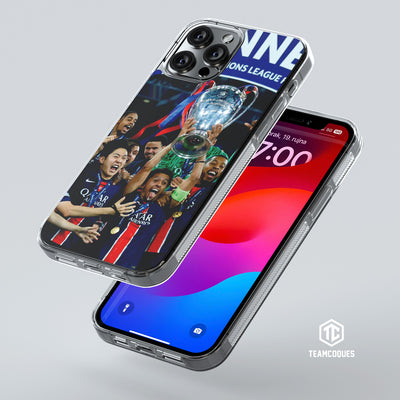 Coque foot PANAME PARIS CHAMPIONS D'EUROPE 2025 MARQUINHOS TROPHEE CHAMPIONS LEAGUE 1 - TEAMCOQUES
