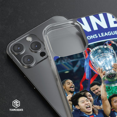Coque foot PANAME PARIS CHAMPIONS D'EUROPE 2025 MARQUINHOS TROPHEE CHAMPIONS LEAGUE 1 - TEAMCOQUES