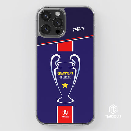 Coque foot PARIS SG COLLECTOR CHAMPIONS D'EUROPE CHAMPIONS LEAGUE 2025 TROPHEE - TEAMCOQUES