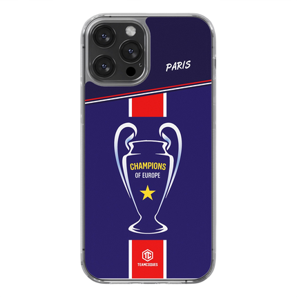 Coque foot PARIS SG COLLECTOR CHAMPIONS D'EUROPE CHAMPIONS LEAGUE 2025 TROPHEE - TEAMCOQUES