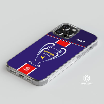 Coque foot PARIS SG COLLECTOR CHAMPIONS D'EUROPE CHAMPIONS LEAGUE 2025 TROPHEE - TEAMCOQUES
