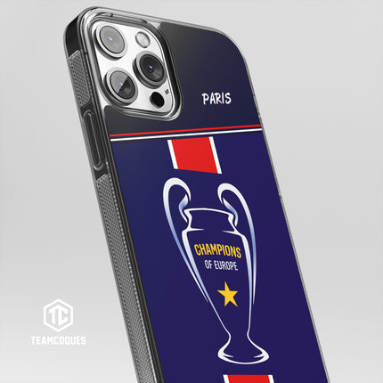 Coque foot PARIS SG COLLECTOR CHAMPIONS D'EUROPE CHAMPIONS LEAGUE 2025 TROPHEE - TEAMCOQUES