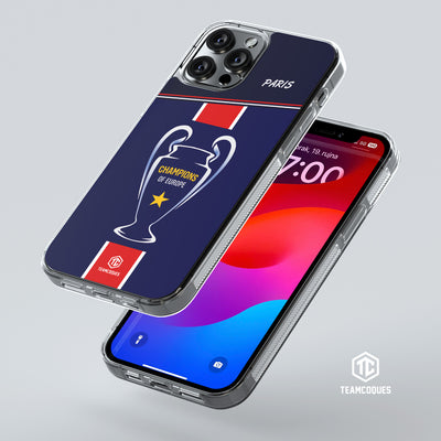Coque foot PARIS SG COLLECTOR CHAMPIONS D'EUROPE CHAMPIONS LEAGUE 2025 TROPHEE - TEAMCOQUES
