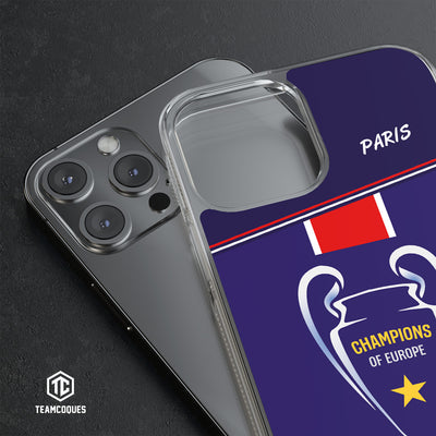 Coque foot PARIS SG COLLECTOR CHAMPIONS D'EUROPE CHAMPIONS LEAGUE 2025 TROPHEE - TEAMCOQUES
