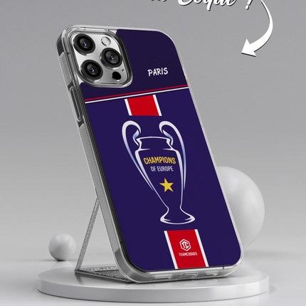 Vidéo Coque foot PARIS SG COLLECTOR CHAMPIONS D'EUROPE CHAMPIONS LEAGUE 2025 TROPHEE - TEAMCOQUES