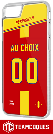 Coque rugby USAP PERPIGNAN - flocage 100% personnalisable - iPhone smartphone - TEAMCOQUES