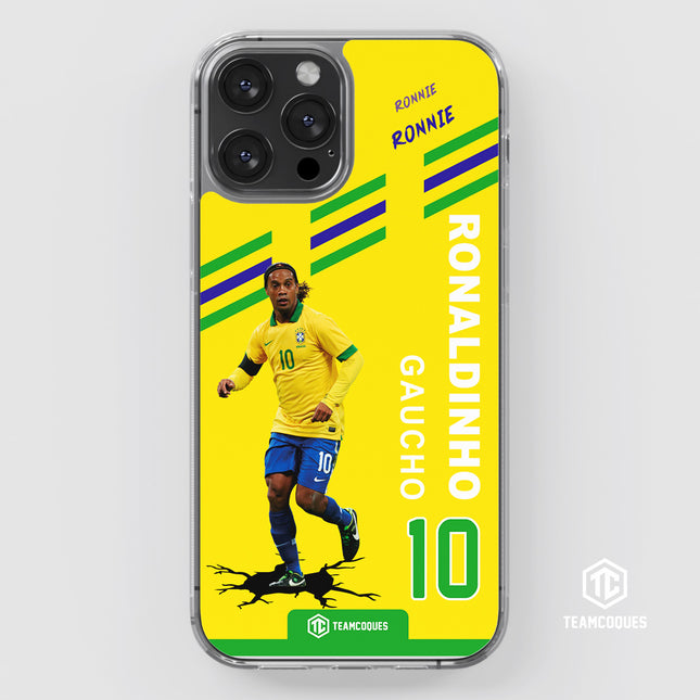 Coque joueur RONALDINHO BRÉSIL R10 RONNIE - TEAMCOQUES