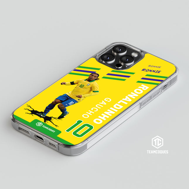 Coque joueur RONALDINHO BRÉSIL R10 RONNIE - TEAMCOQUES