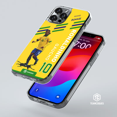 Coque joueur RONALDINHO BRÉSIL R10 RONNIE - TEAMCOQUES