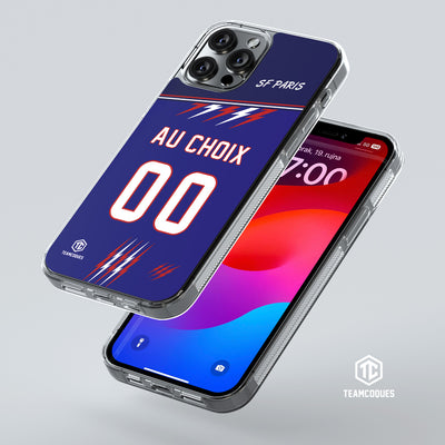 Coque rugby SF PARIS bleu personnalisable - TEAMCOQUES