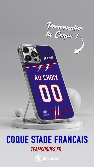 Vidéo Coque rugby SF PARIS bleu personnalisable - TEAMCOQUES