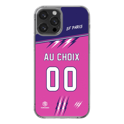 Coque rugby SF PARIS rose personnalisable - TEAMCOQUES