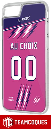 Coque rugby STADE FRANÇAIS PARIS rose - flocage 100% personnalisable - iPhone smartphone - TEAMCOQUES