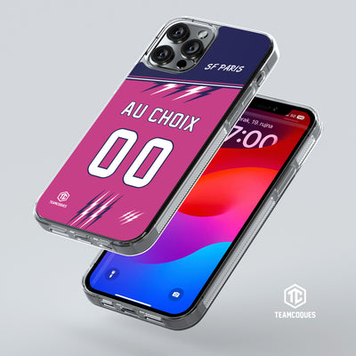 Coque rugby SF PARIS rose personnalisable - TEAMCOQUES