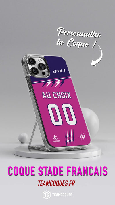 Vidéo Coque rugby SF PARIS rose personnalisable - TEAMCOQUES