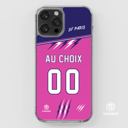 Coque rugby SF PARIS rose personnalisable - TEAMCOQUES
