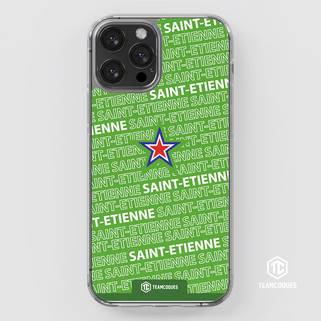 Coque foot SAINT-ETIENNE ASSE texte oblique - TEAMCOQUES